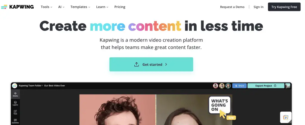 kapwing video editor